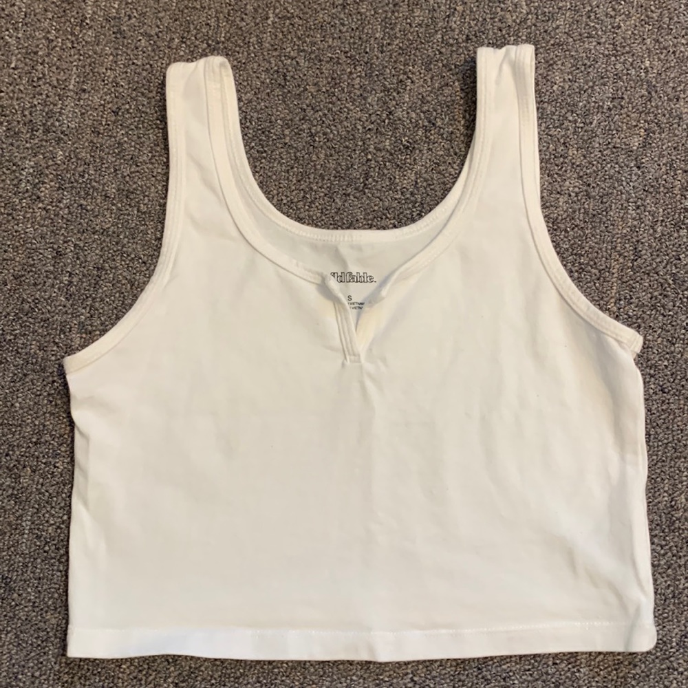 Basic White Crop Tank Top